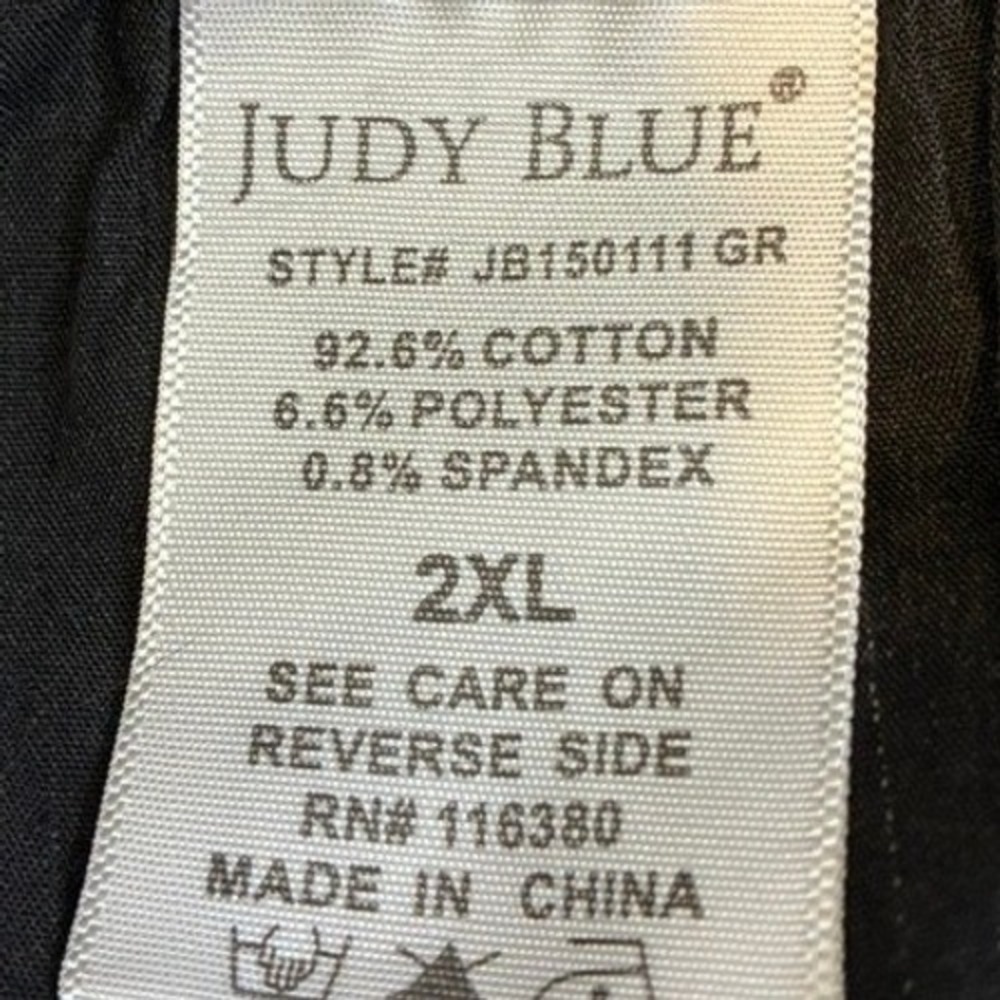 Judy Blue Cactus Embroidered Denim Shorts Womens 2XL Grey Excellent JB150111-GR - Picture 7 of 8